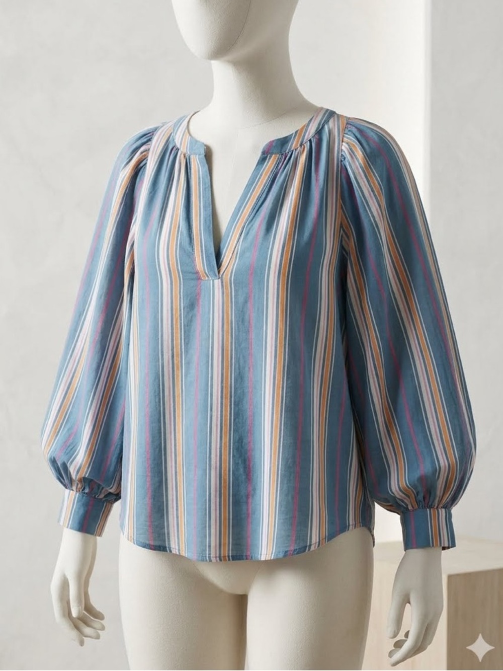 Anthropologie Maeve Peasant Blouse Balloon Sleeve Size S